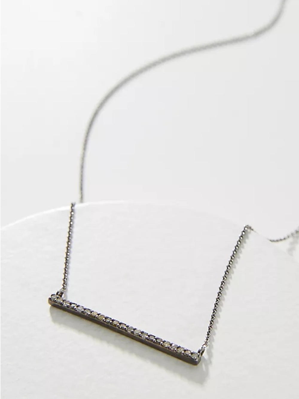 Nadri Delicate Silver Bar CZ Necklace